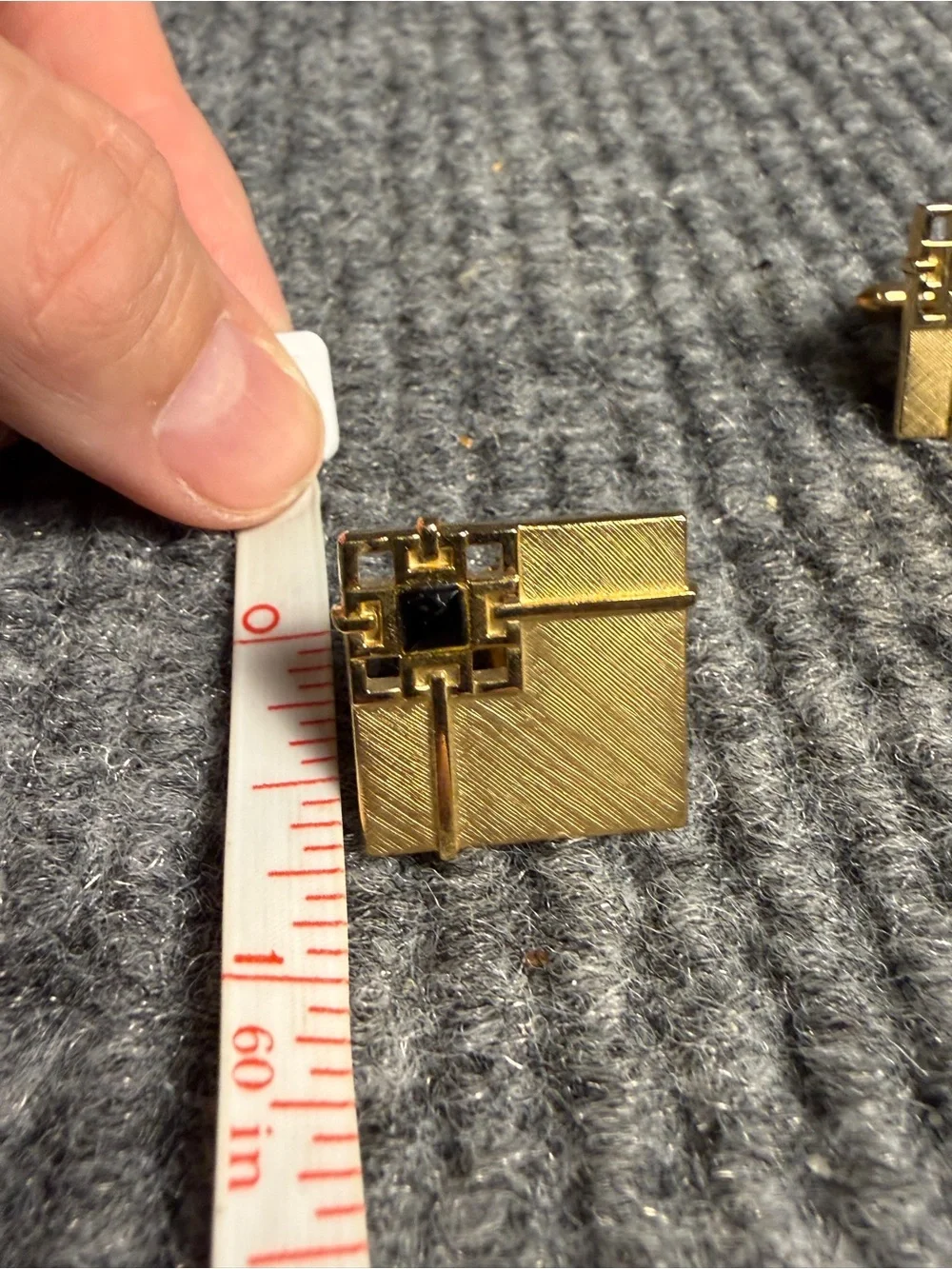 Vintage Swank Mid-Century Gold-Tone & Black Onyx Cufflinks